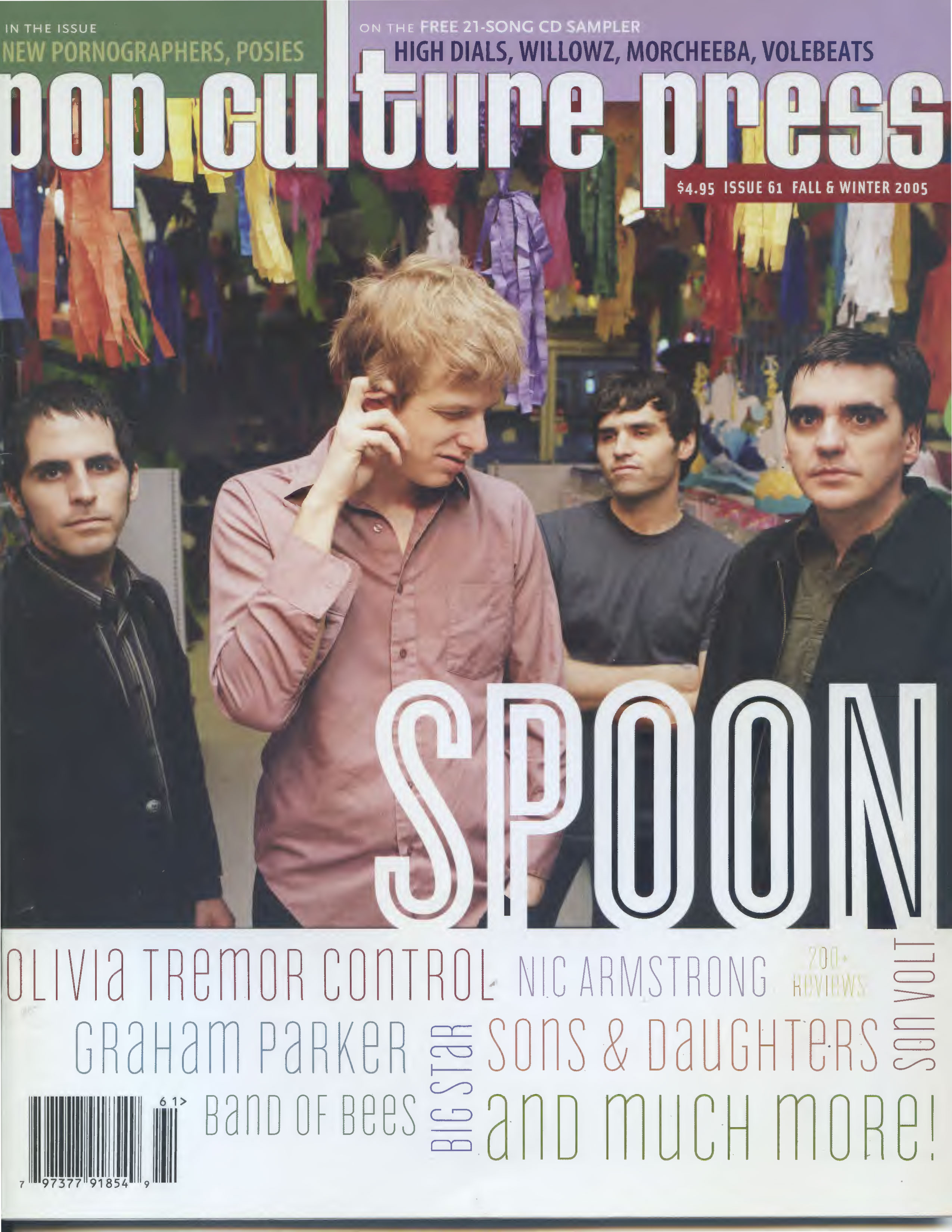 Spoon on the cover of Pop Culture Press Magazine